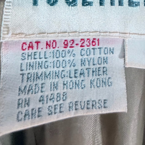 Together womens long trench coat khaki size 8 genuine leather trim vintage - Picture 8 of 9